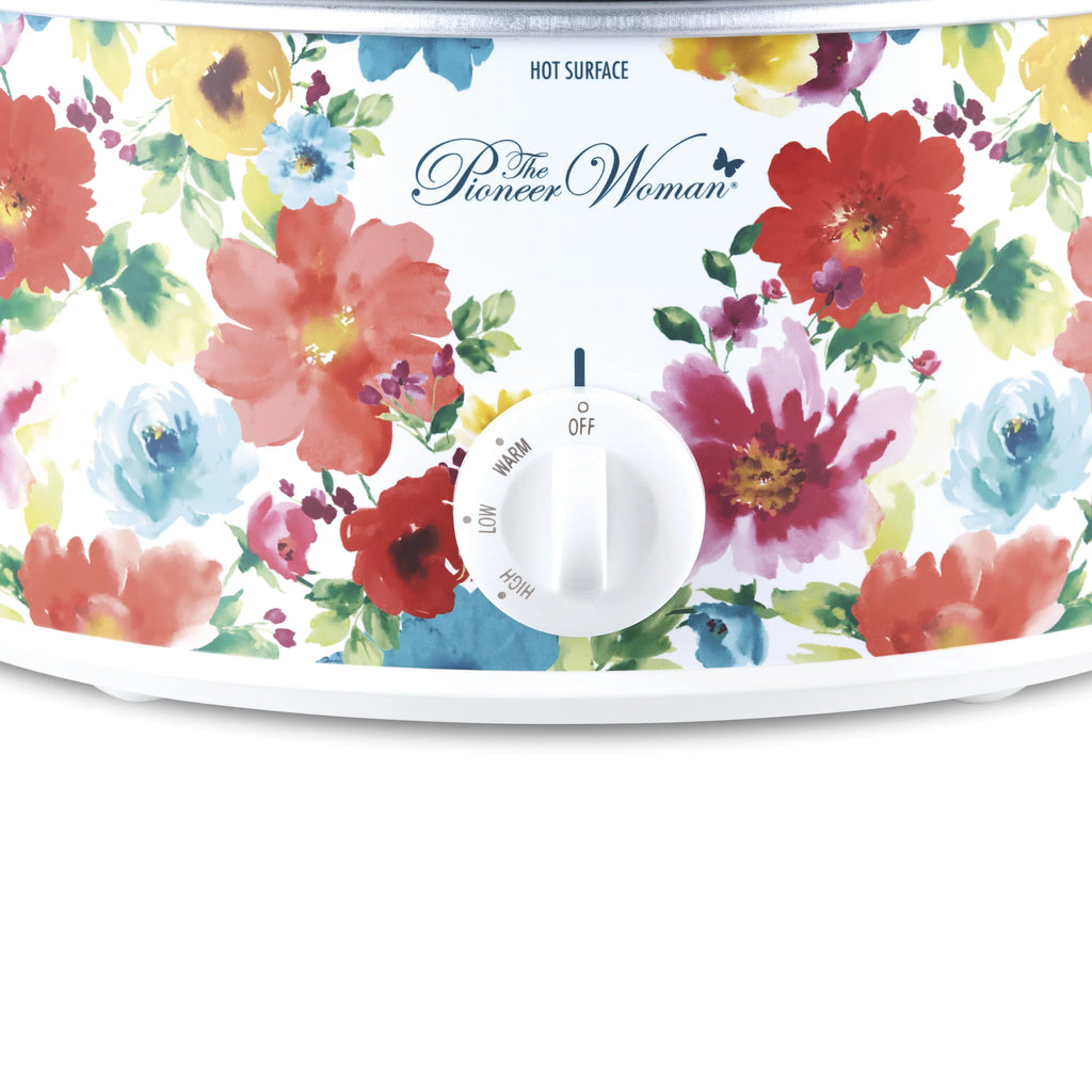 Pioneer Woman Portable Slow Cooker, 6 Quart, Removable Crock, Breezy Blossom D810317