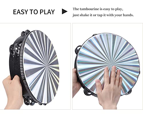 Radiant 10 Inch Tambourine with Double Row Jingle Hand Drum J629