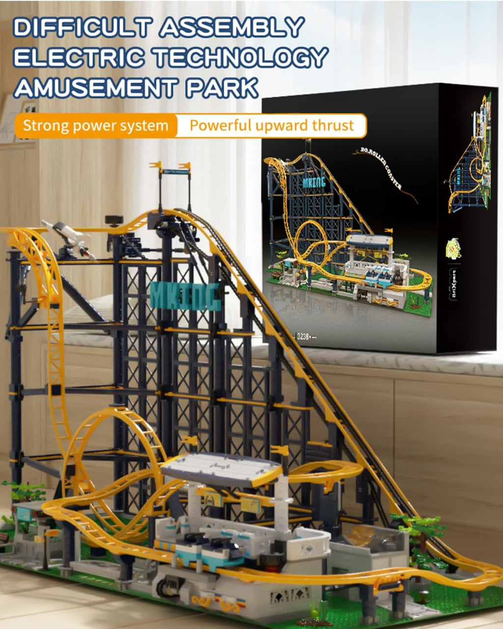 Roller Coaster Building Blocks Set with Motor, 3238+ Pieces Q97446