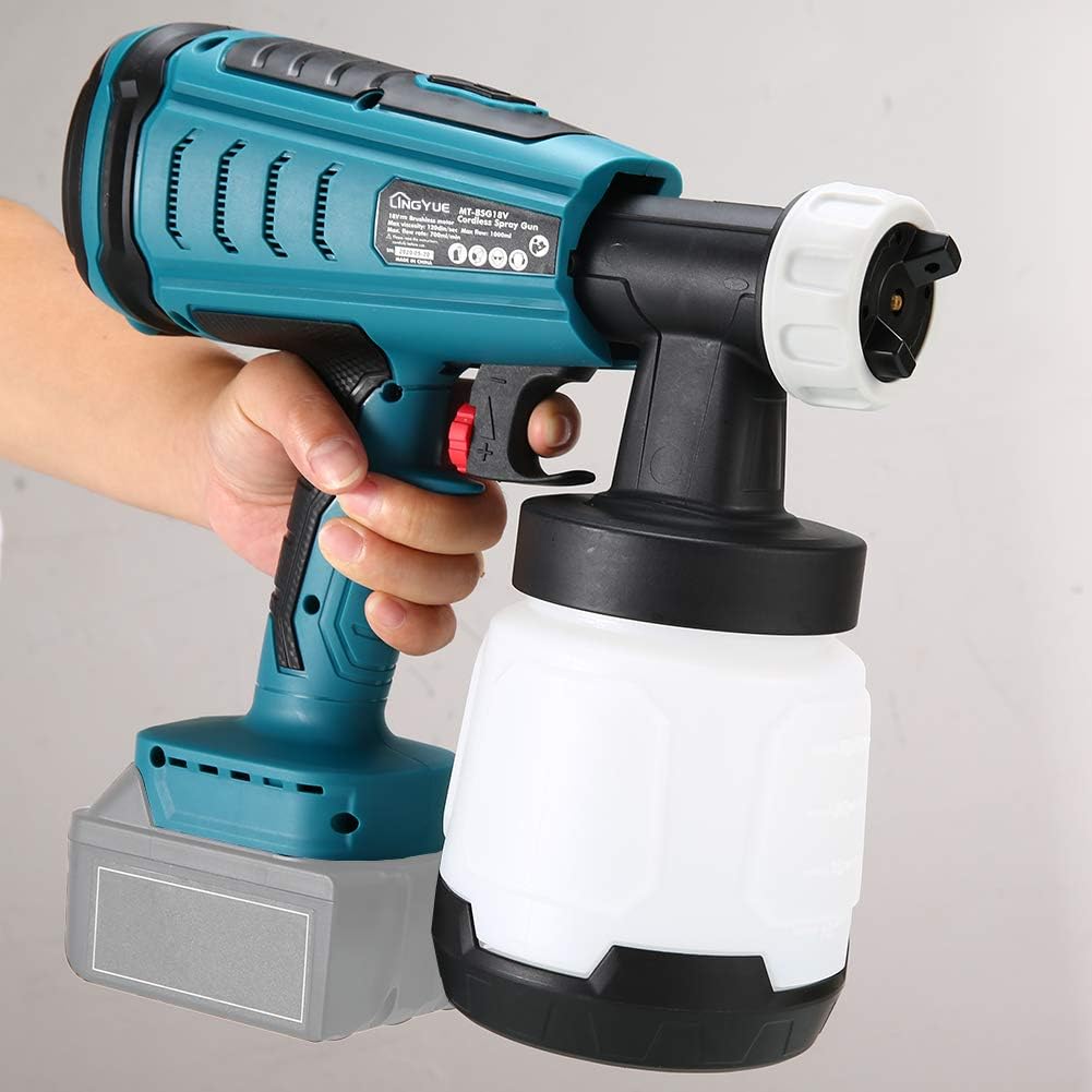 LINGYUE Cordless Paint Sprayer for 18V MAKITA Battery, HVLP Spray Gun C5758