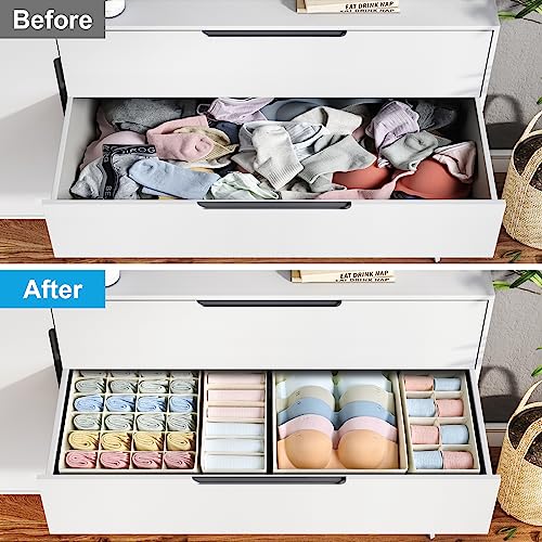 Drawer Organizers for Clothing, Foldable Underwear Organizer, Black, Set of 4 W1271