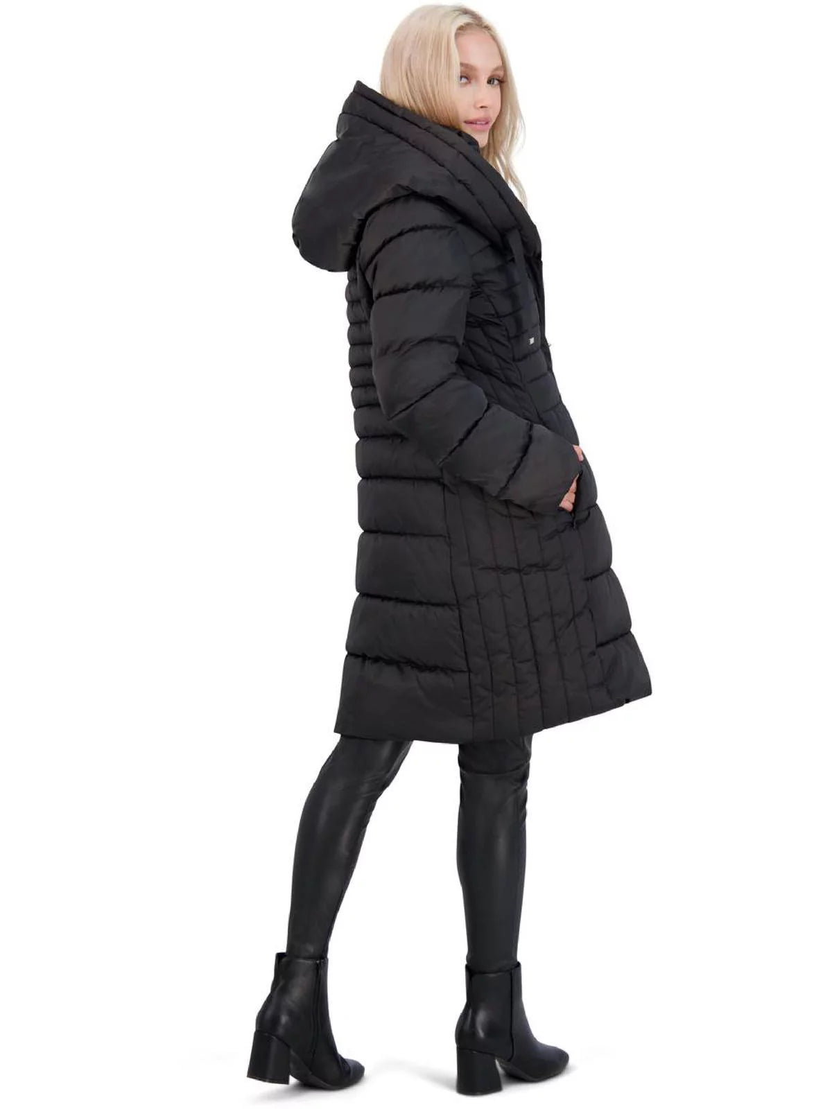 Tahari Casey Women's Fitted Quilted Puffer Coat O8013
