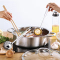 Stainless Steel Shabu Hot Pot Induction Cooker Gas Stove Compatible Pot Silver