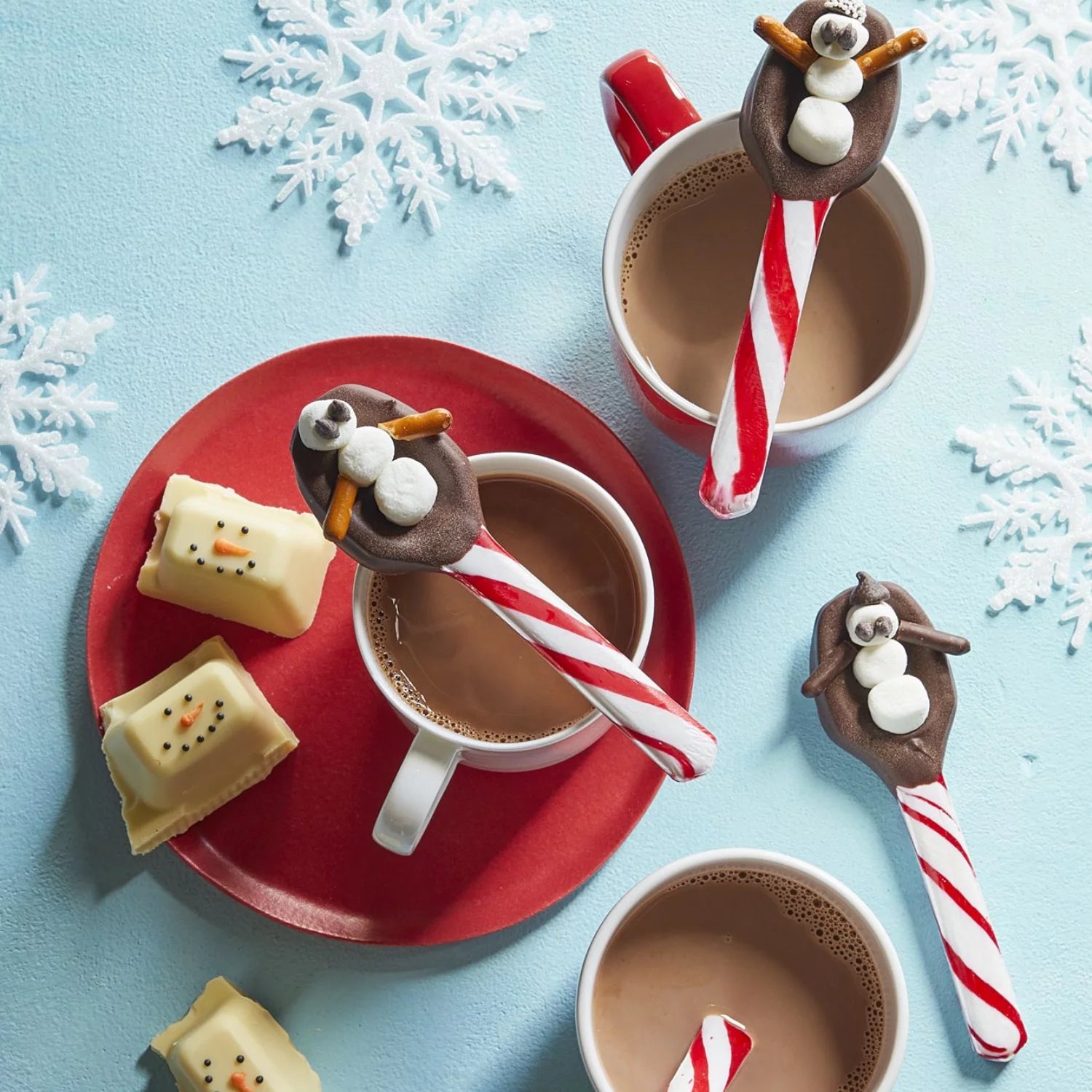 Peppermint Candy Cane Spoons for Hot Chocolate & Coffee, 48ct with Storage Carrier T328725