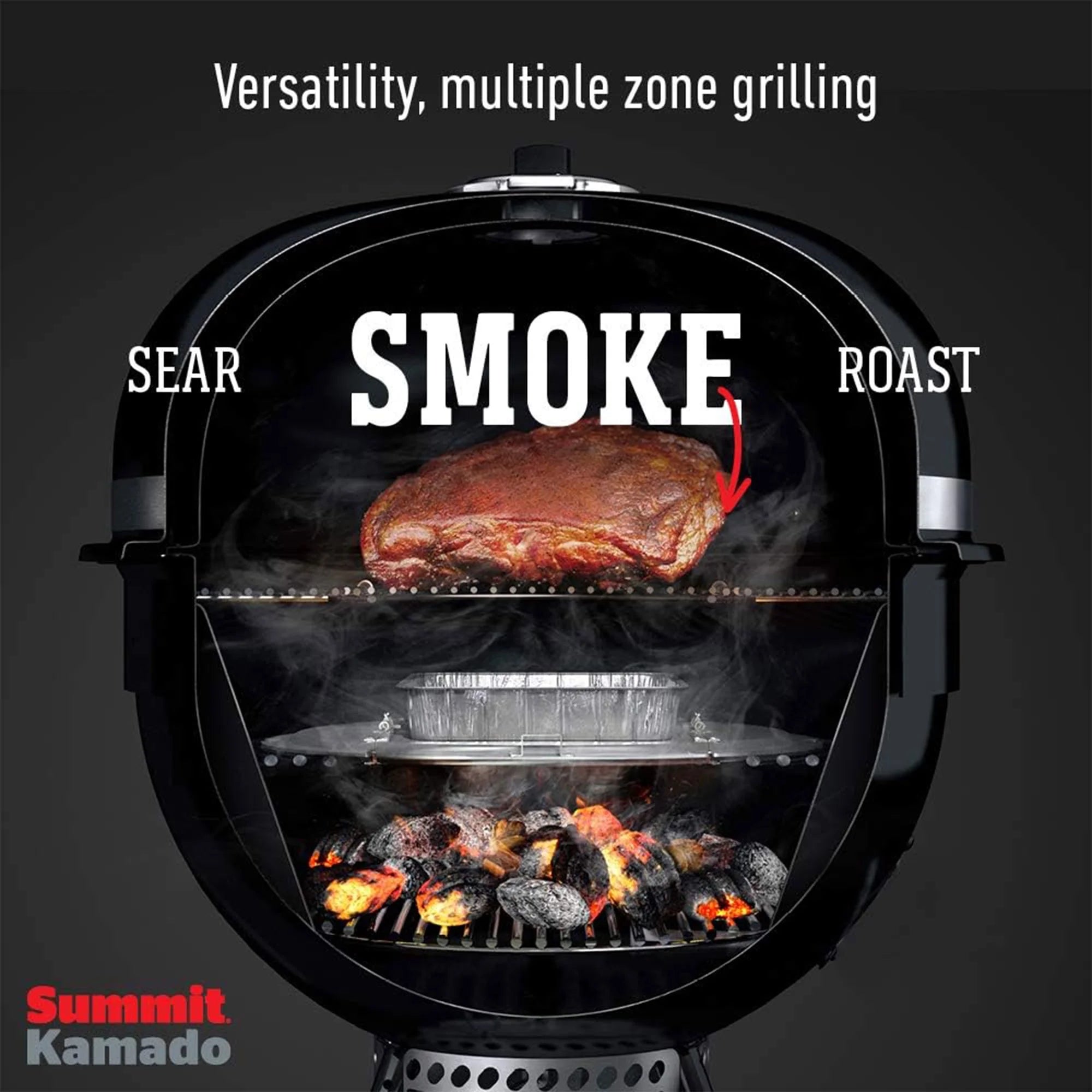 Weber Summit Kamado E6 Charcoal Grill with Stainless Steel Lid, Black E91220