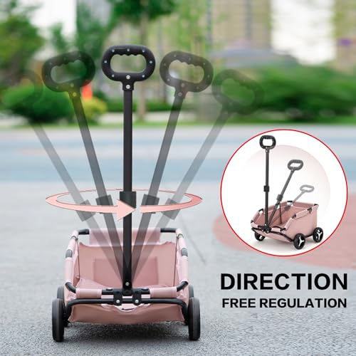 Pink 4-Wheel Folding Dog Stroller for Small Dogs Cats F74957