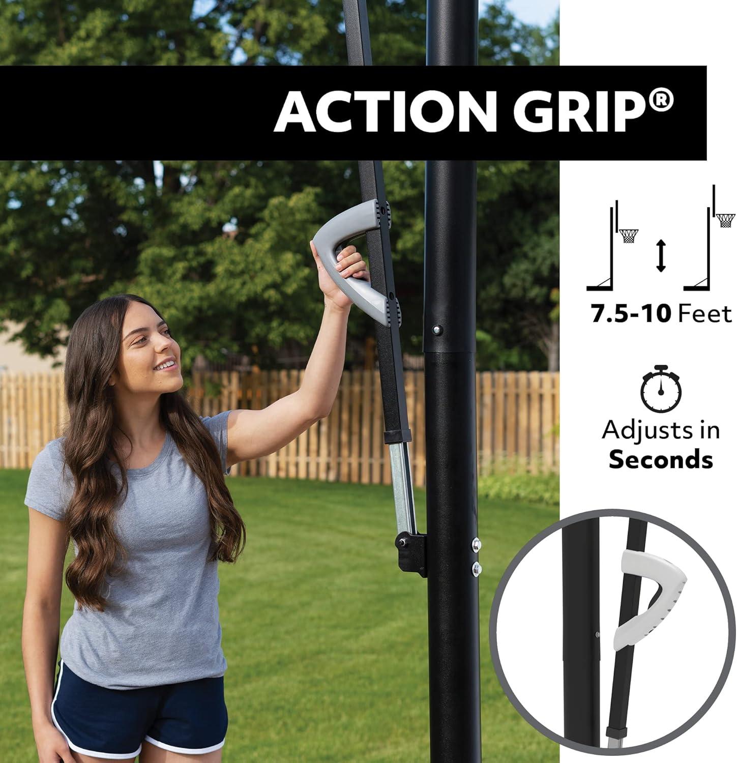 Lifetime 71546 Portable Basketball System, 44 Inch Shatterproof Backboard Q99817