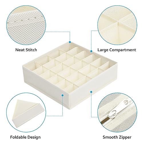 Drawer Organizers for Clothing, Foldable Underwear Organizer, Black, Set of 4 W1271
