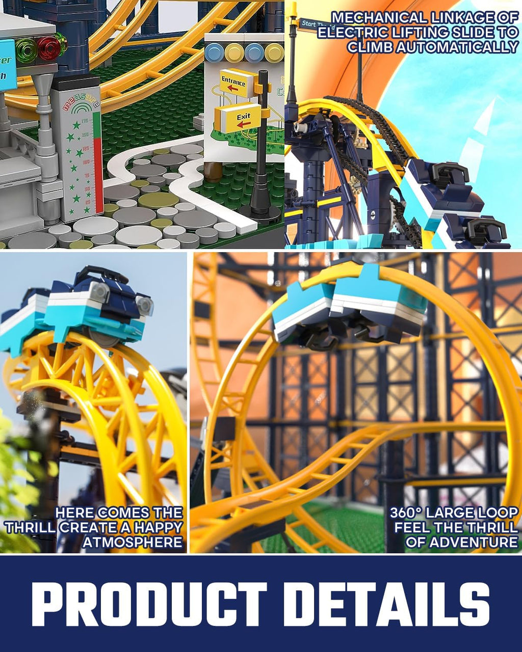 Roller Coaster Building Blocks Set with Motor, 3238+ Pieces Q97446