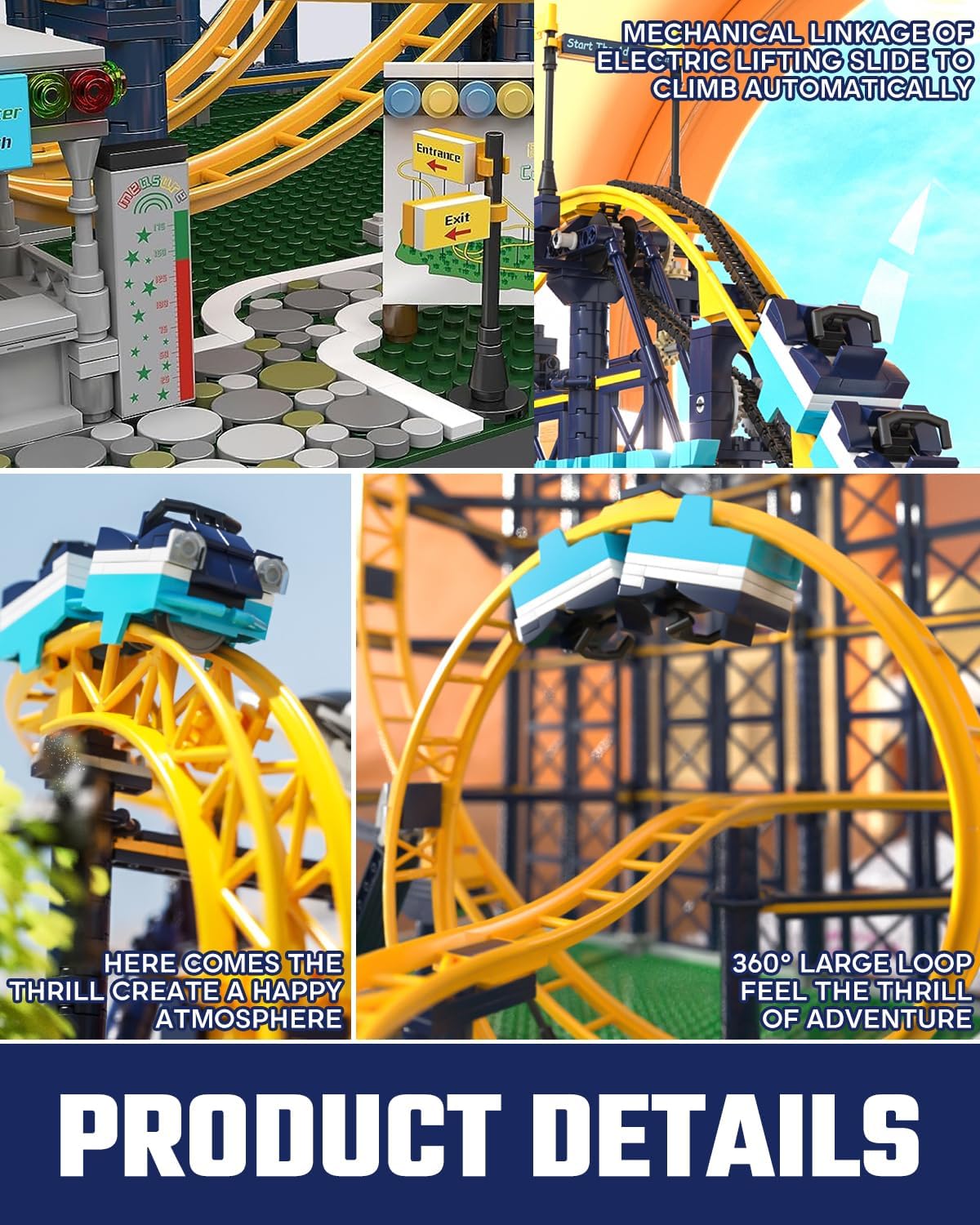 Roller Coaster Building Blocks Set with Motor, 3238+ Pieces Q97446