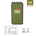 Swiss Tech 10000 mAh Portable Power Bank with 20W Fast Charge and Built-in Lanyard Charging Cord