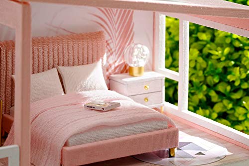 Flever Wooden DIY Dollhouse Kit 1:32 Scale with Furniture and Dust Proof Cover A3510