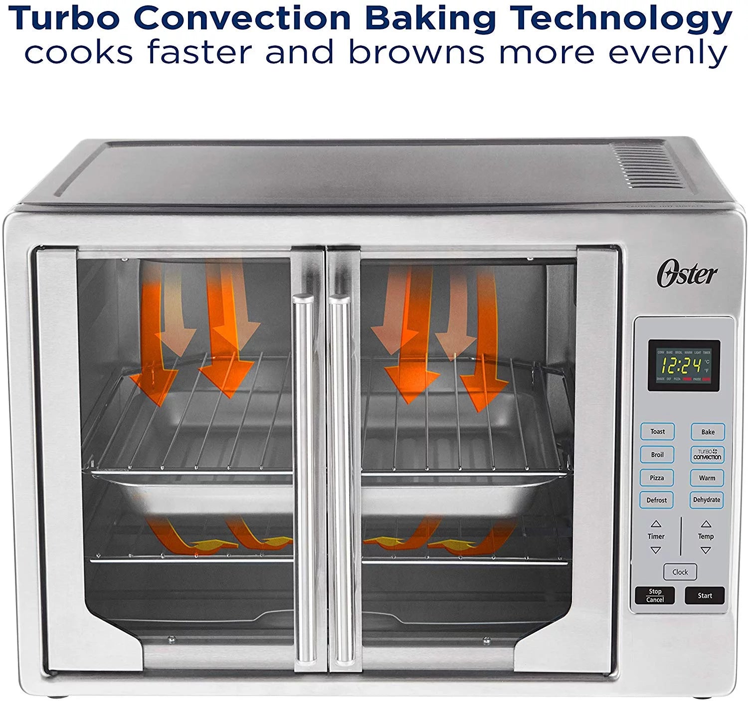 Oster Air Fryer Oven 10-in-1 Countertop Toaster Oven XL Stainless Steel D212044
