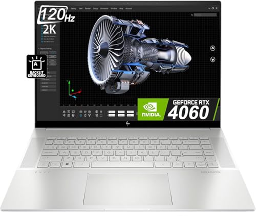 HP Envy 16 Workstation & Backlit Gaming Laptop (16.0" 2K Touchscreen 120Hz, 13th Gen i7-13700H, 64GB RAM, 1TB SSD, NVIDIA RTX 4060 8GB), Backlit Keyboard, WiFi 6E, Thunderbolt 4, Win 11 Pro, Sliver