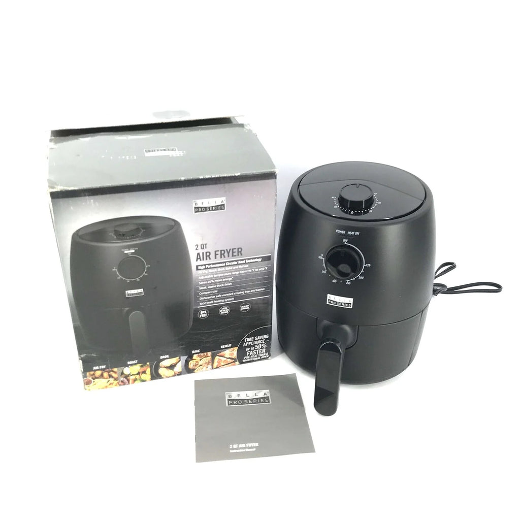 Bella Pro Series 2qt Analog Small Air Fryer- Matte Black #BU1140 Used