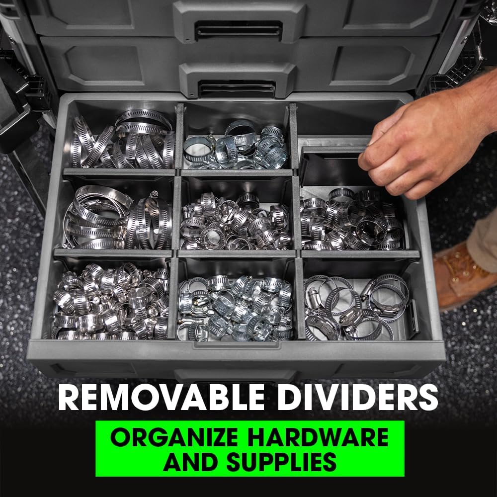 FLEX STACK PACK 3-Drawer Tool Box Storage System, Grey/Black P5232