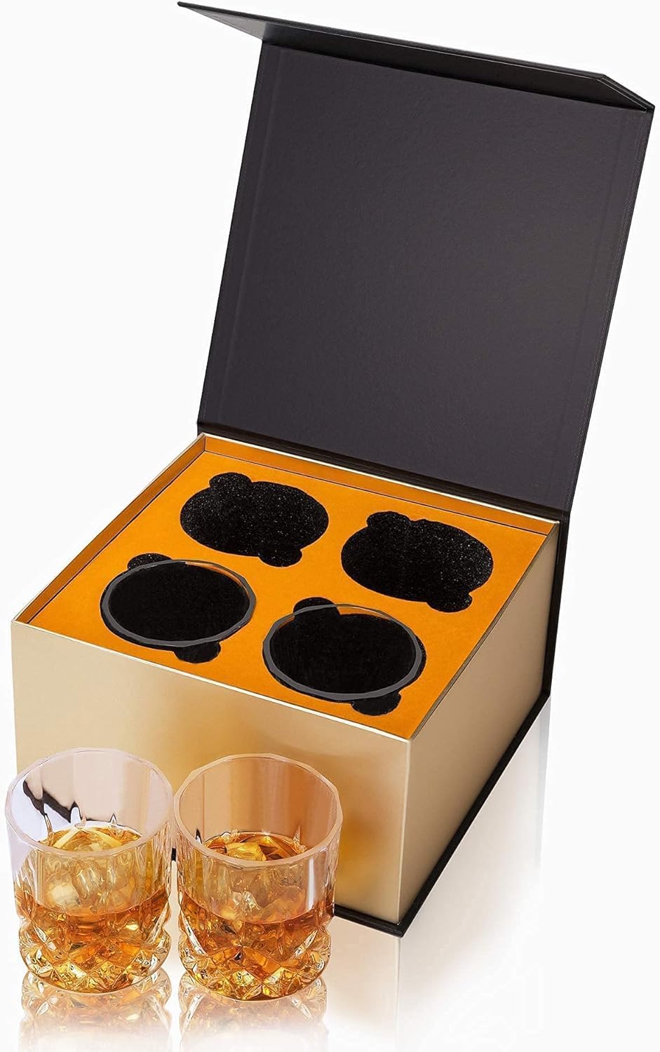KANARS Whiskey Decanter Set with 4 Glasses, Crystal, 9-Piece G1717