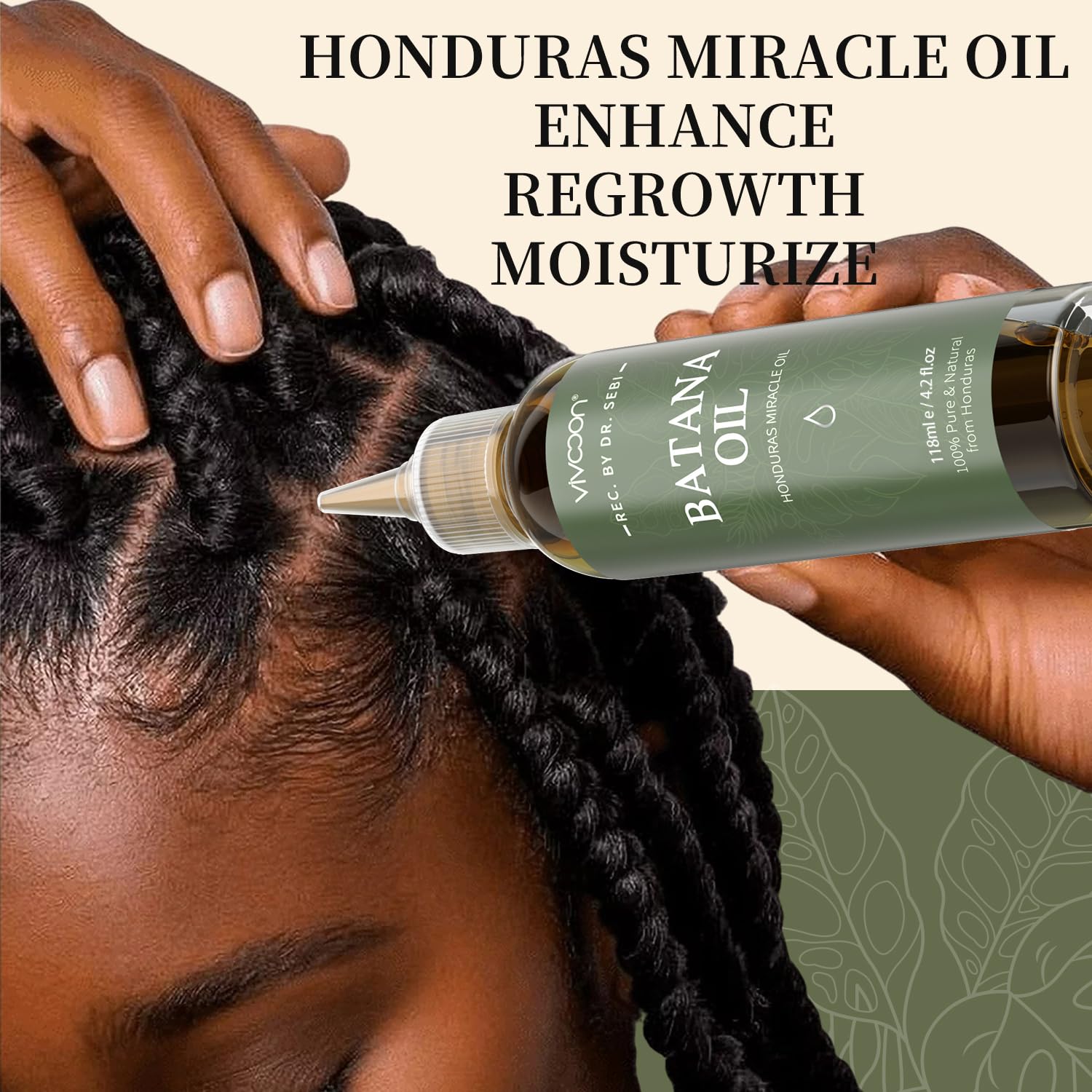 Batana Oil for Hair Growth, 100% Pure Natural, Dr. Sebi Organic Oil from Honduras, 4.2oz Q74112