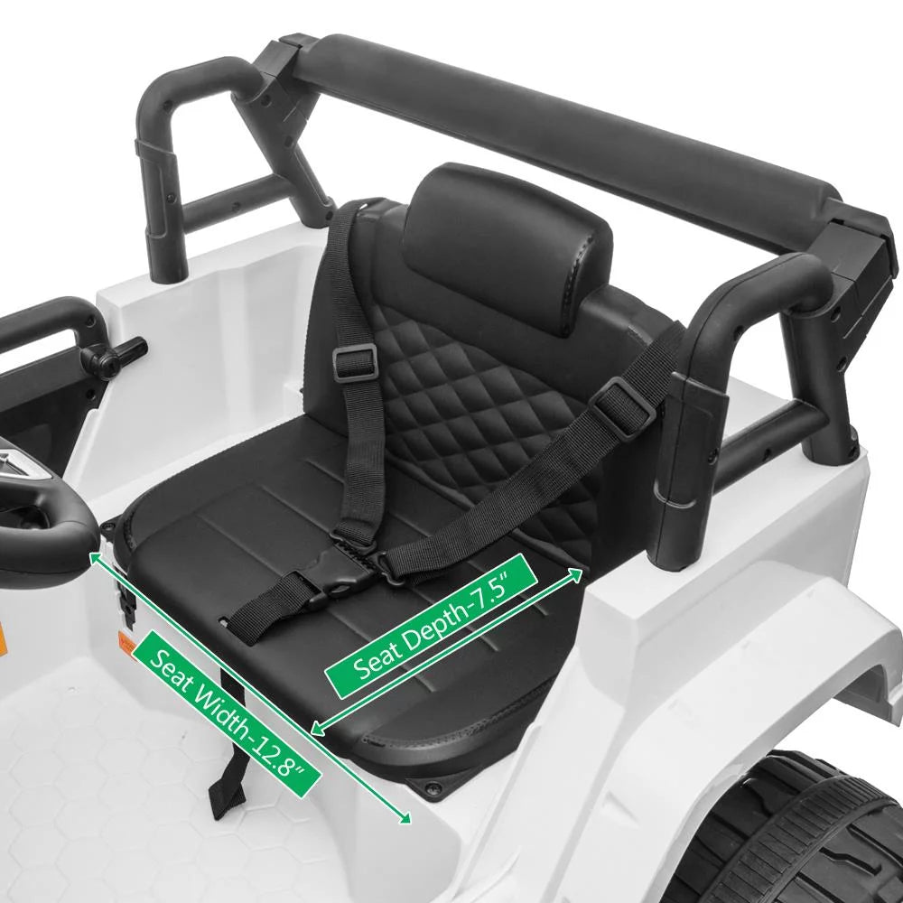 Zimtown Safety 12V Electric Ride On Truck for Kids, White A78641