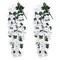 2 PCS Artificial Hanging Flowers Bougainvillea for Outdoor, UV Resistance Realistic Faux Hanging Bougainvillea Flowers, Fabric Vine Fake Flowers Outdoor Garden Balcony Wall Decor(Hotpink)