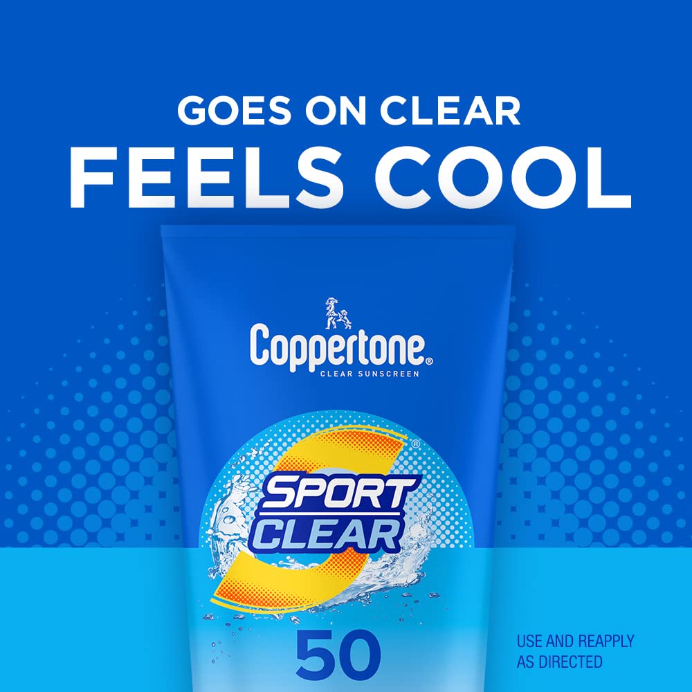 Coppertone SPORT Clear Sunscreen Lotion SPF 50, Water Resistant, 5 Fl Oz F103028