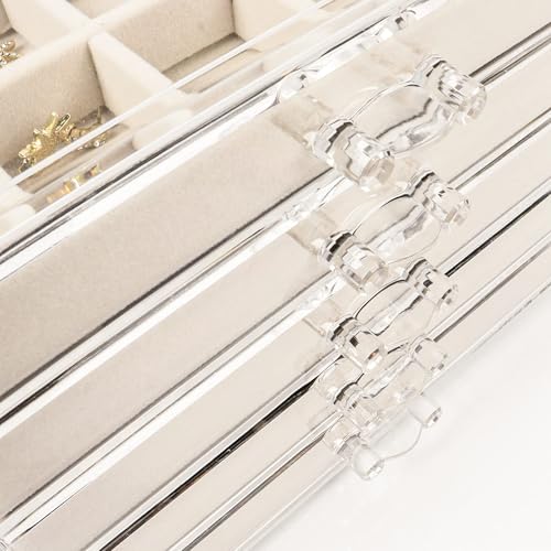 Clear Acrylic Jewelry Box with 5 Drawers for Women and Girls Q677262
