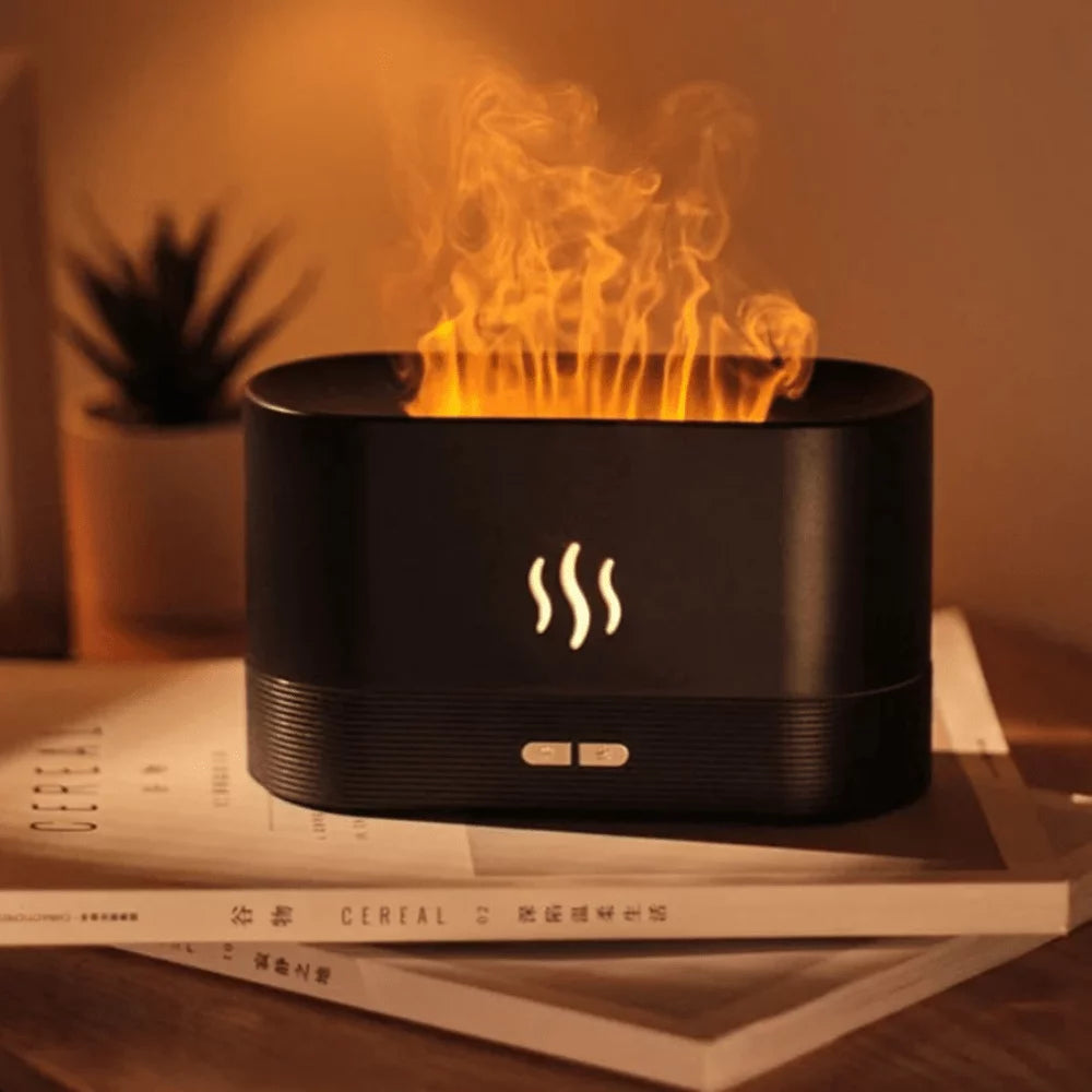 SYNELLO Flame Diffuser for Essential Oils 180ml Cool Mist Humidifier A15107