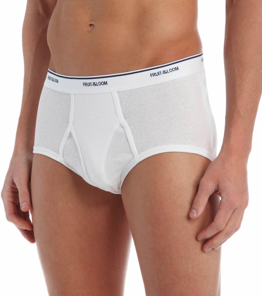 Fruit of the Loom Men's Cotton Brief Underwear, Multi-Pack, White, Large B5400