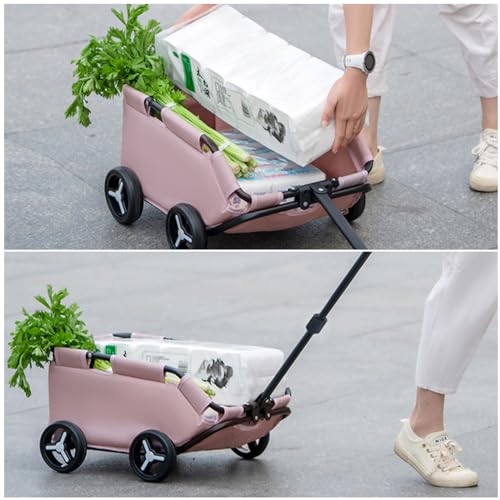 Pink 4-Wheel Folding Dog Stroller for Small Dogs Cats F74957
