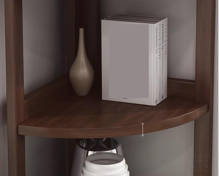 6 Tier Wooden Corner Bookshelf Bookcase Tall Narrow Storage H7121