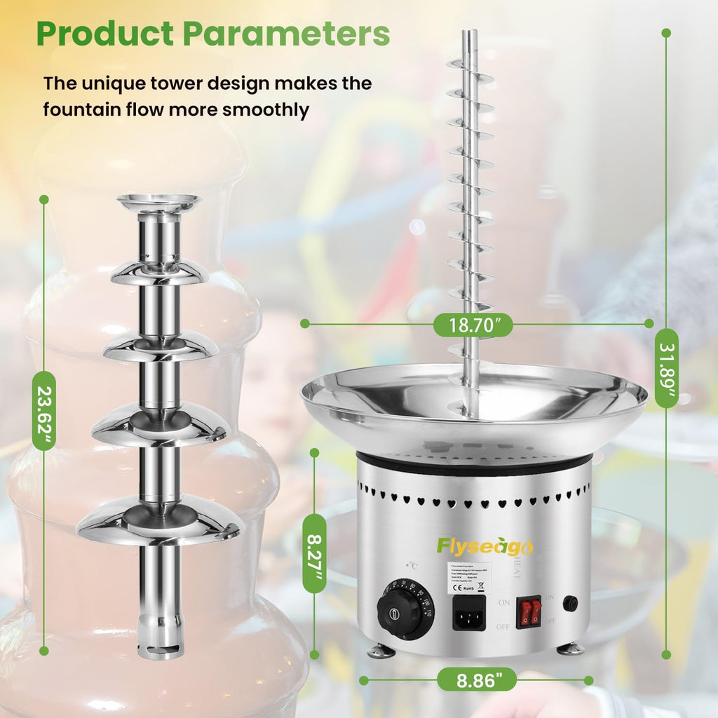 Commercial Chocolate Fountain 5 Tiers Stainless Steel S12057