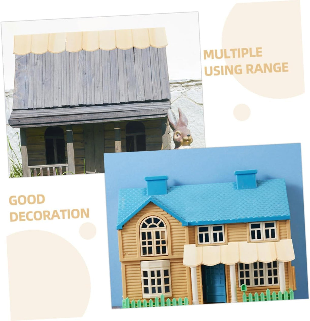 24pcs Dollhouse Miniature Roof Tiles Wood Decor T25249