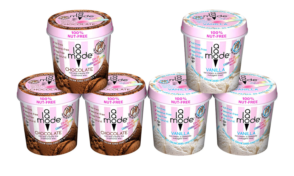 A La Mode 6ct, 16 oz - Vanilla Ice Cream Pints and Chocolate Ice Cream Pints