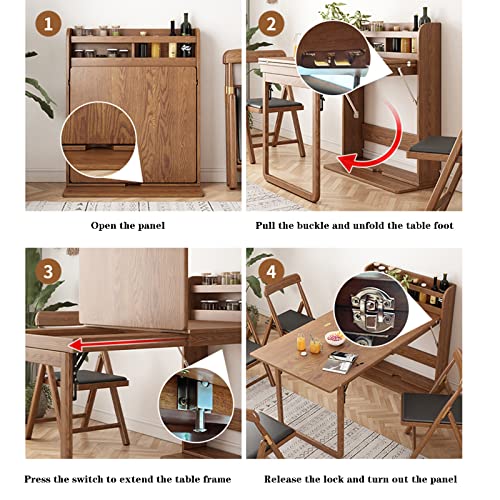 Wall Mounted Fold Out Dining Table with Storage Shelf J468550