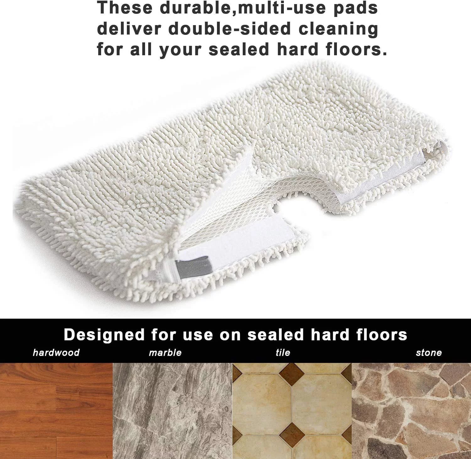 Replacement Mop Pads for Shark Steam Pocket Mop S3500 Series (4 Pack) J3960