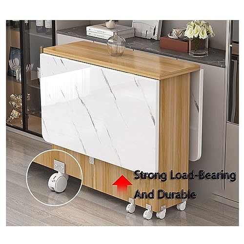 Extendable Drop Leaf Dining Table, Folding Kitchen Table, Wood, 140cm E925