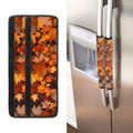 Kuiaobaty Red Maple Leaves Refrigerator Door Handle Cover Thanksgiving Oven Cabinet Fridge Handle Covers Fall Home Decorations Kitchen Appliance Protective Sleeve,Set of 4