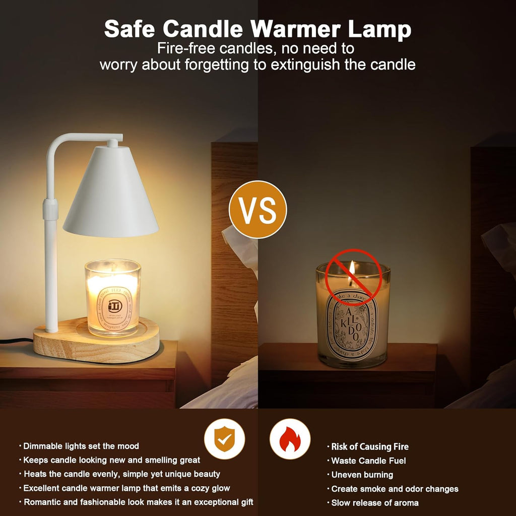 Candle Warmer Lamp with Timer, Adjustable Height, 2 Bulbs H891