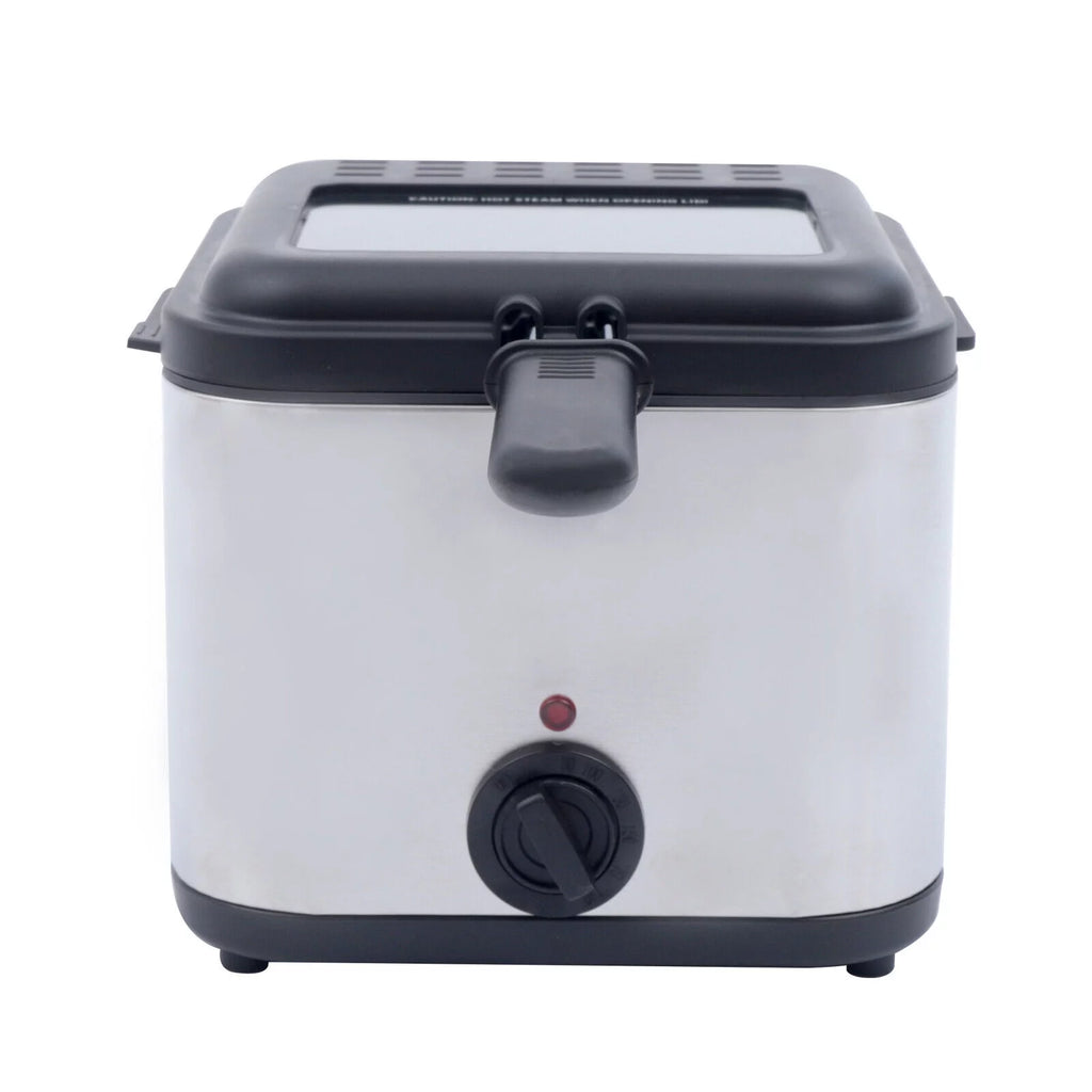 1KW Stainless-Steel 2.5L Electric Deep Fryer, Adjustable Temperature X8513