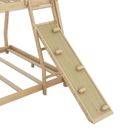 Twin House Loft Bed with Storage Shelves, Guardrails and Ladder, Gray Z602097