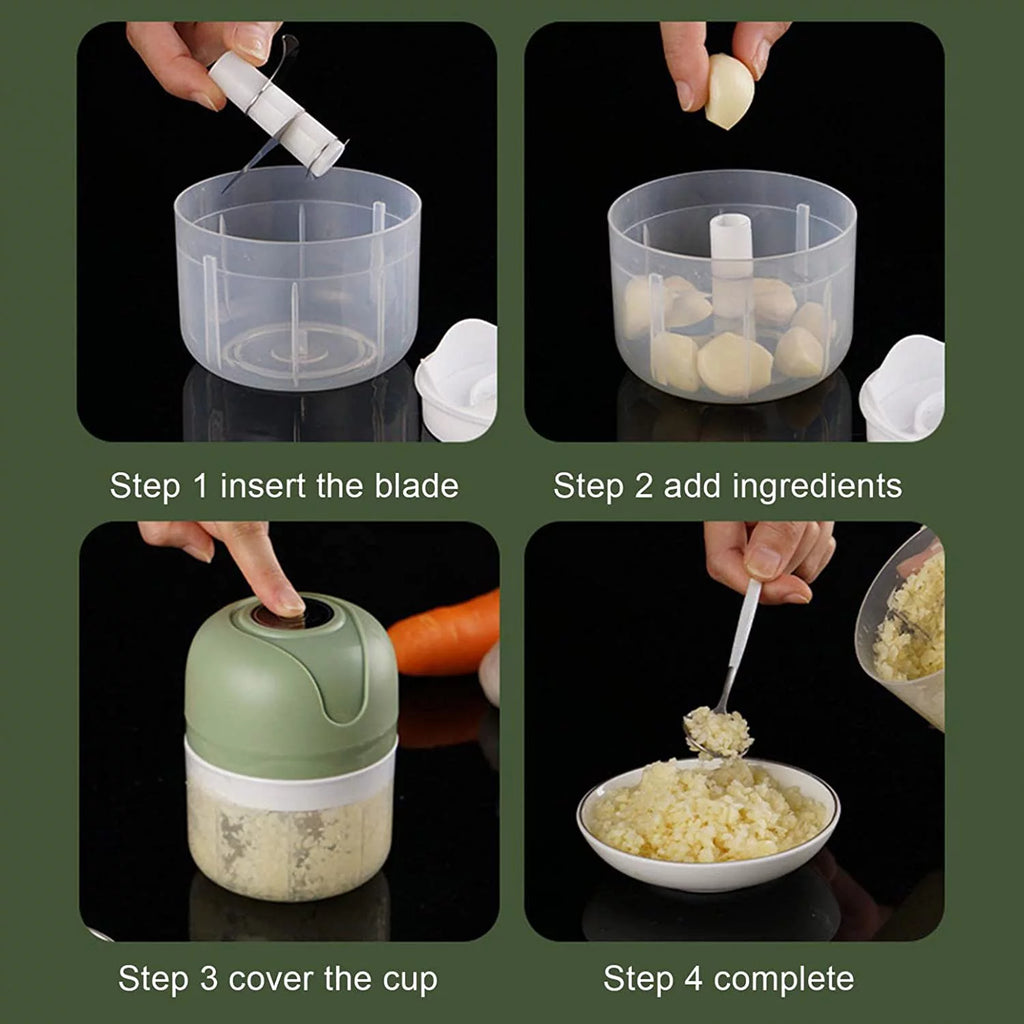 Mini Food Chopper Electric for Garlic, Pepper, Chili, Onion, Celery, Ginger, Meat Q1221
