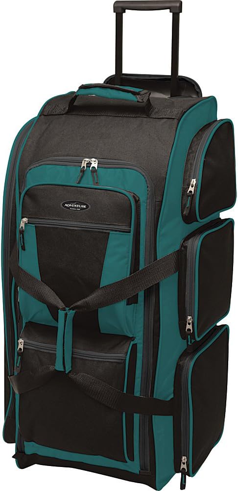 Travelers Club Luggage Rolling Duffel, Teal, 30"