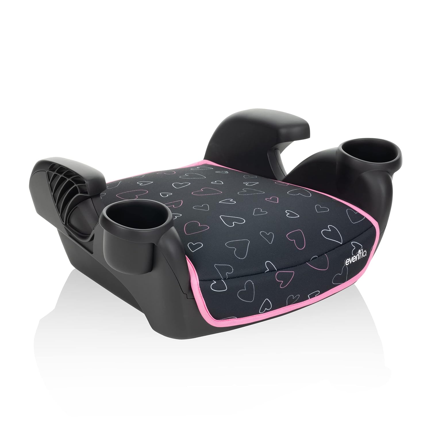 Evenflo GoTime LX Booster Car Seat Chardon Black & GoTime No Back Booster Car Seat Amore Pink P88760