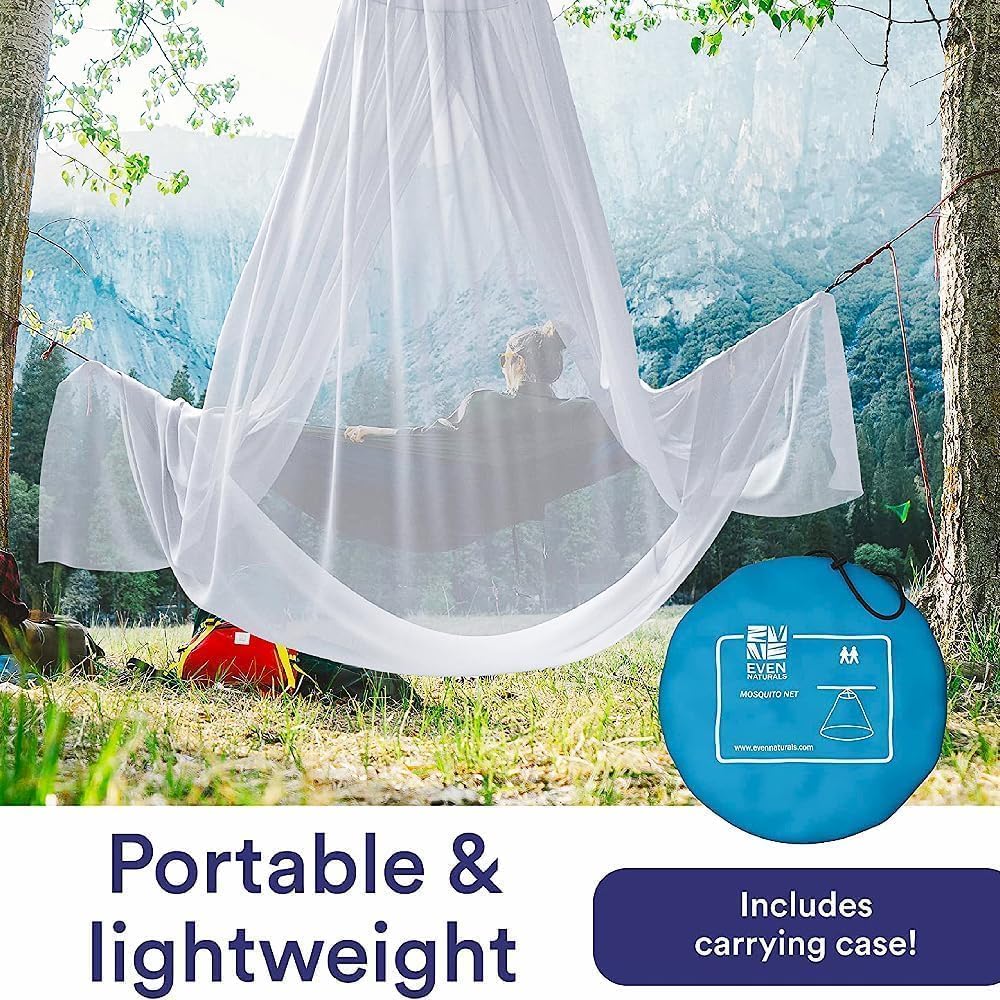 EVEN NATURALS King Size Mosquito Net for Bed, Easy Installation, Machine Washable P272508