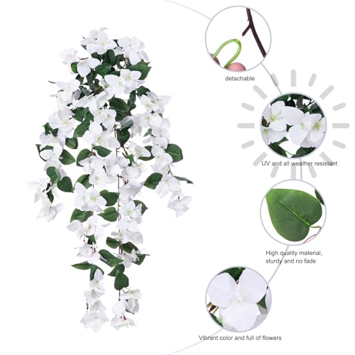 2 PCS Artificial Hanging Bougainvillea Flowers UV Resistant Outdoor Decor K151874