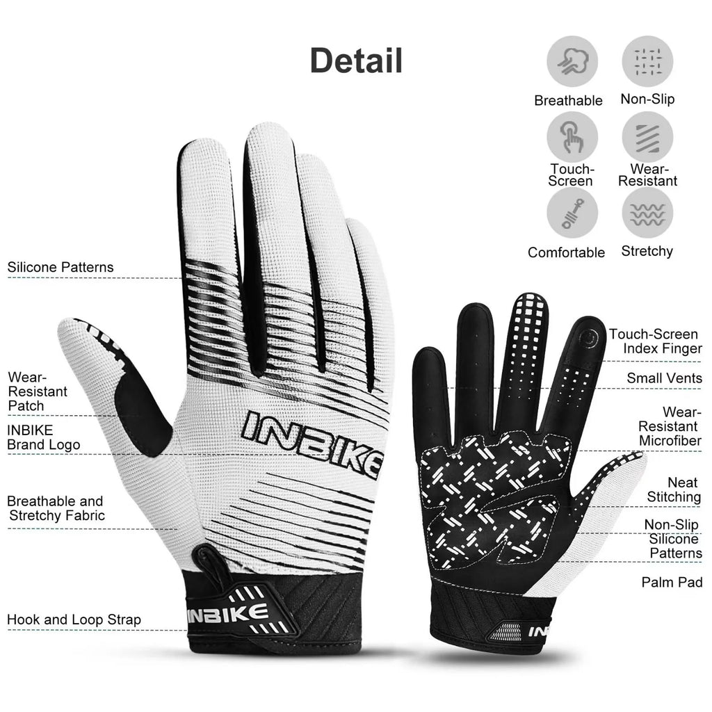 INBIKE Cycling Gloves Road Bike MTB Lightweight Touchscreen Non-Slip Palm Pad J7512