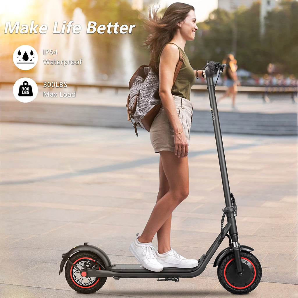 Electric Scooter for Adults, 500W Motor, 15 MPH, 10" Solid Tires U737