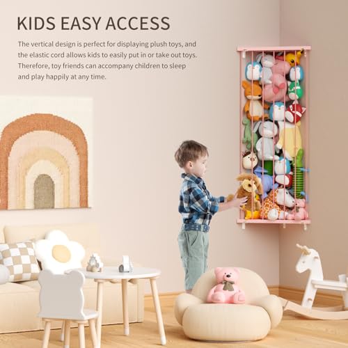 Corner Stuffed Animal Storage Organizer for Kids Room, Space Black A768