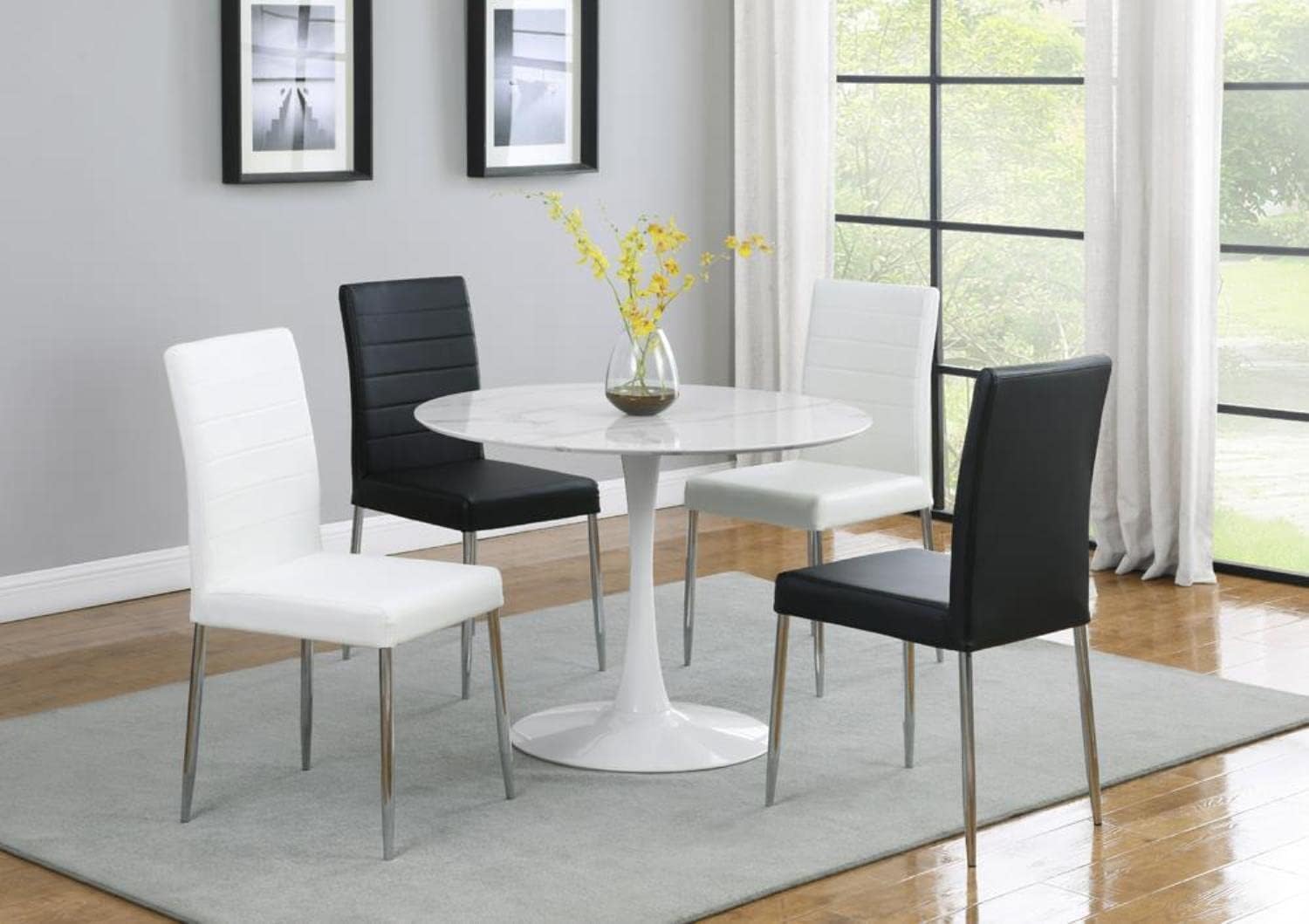 Coaster Vance Dining Chairs Set of 4, White and Chrome Z466664