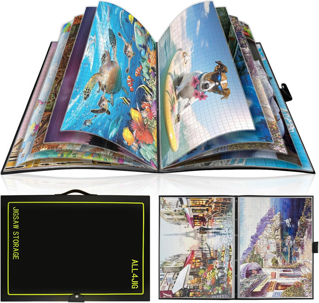 ALL4JIG Puzzle Storage Folder Keeper for Jigsaw Enthusiasts Puzzle Space-Saving Organizer Accessories for Adults Holds 20 Puzzles, HD Film Pockets